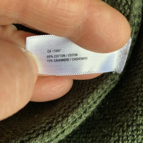 Olive Green GAP Asymmetrical Cardi/Wrap-With-Arms 85% Cotton 15% Cashmere Large - Picture 5 of 10